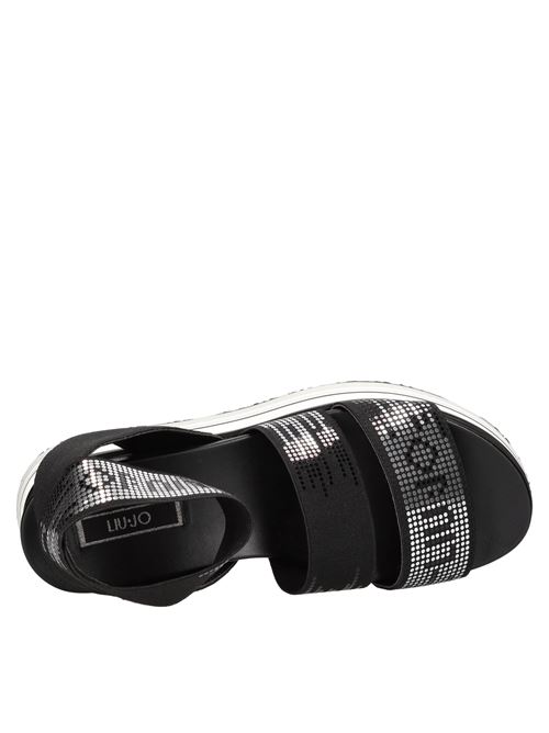 Sandali modello FRIDA in tessuto ed ecopelle LIU JO | FRIDA 33NERO-ARGENTO
